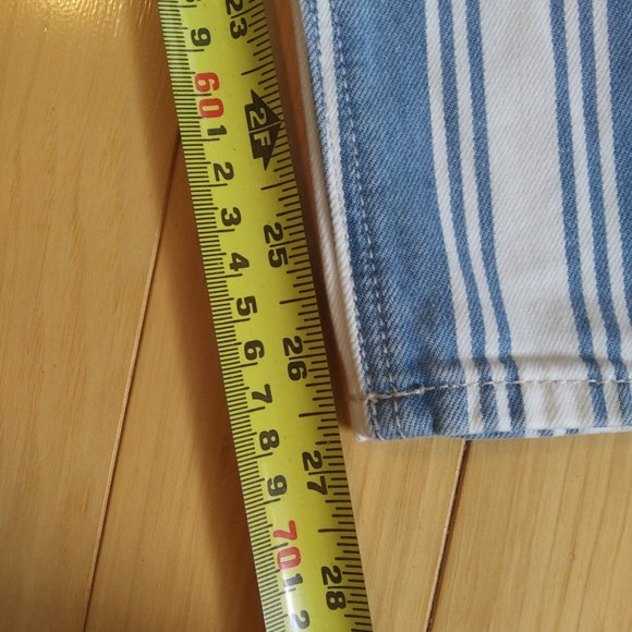NWOT American Eagle Blue and white striped jeans size 12 - Picture 3 of 13